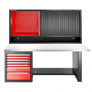 Mesa de Trabajo Baja de Acero Inoxidable Facom con 7 Cajones, Unidad de Pared, Encimera y Armarios para Herramientas - Product Image 2