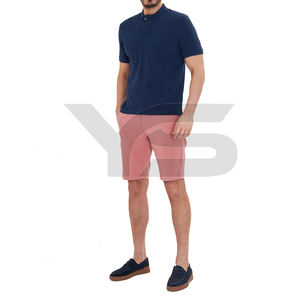 เสื้อโปโลสำหรับผู้ชายเสื้อระบายอากาศสไตล์ลำลองปักลายพัฟลายพื้นมีหลายสีให้เลือก - Product Image 1