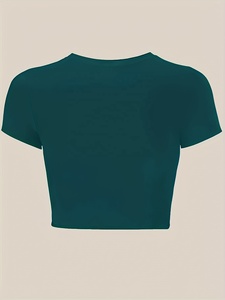 Camiseta Corta Moderna para Mujer, Algodón Suave, Informal, Cómoda, Transpirable, Ropa de Verano, Moda Urbana, Estilo Juvenil - Product Image 5