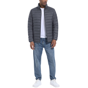 Chaqueta de plumón de lona ligera de invierno para hombre, abrigos térmicos impermeables a prueba de viento, chaqueta acolchada teñida lisa de estilo informal XS - Product Image 4