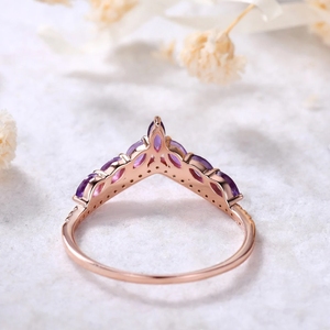 Bague en or 18 carats avec pierre précieuse et améthyste Bagues de luxe en or massif de nouveau design avec de vrais diamants - Product Image 4