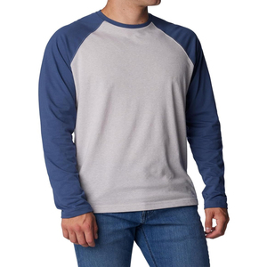 คุณภาพสูงผู้ชาย Raglan ลูกเรือคอยาวแขนยาวเสื้อยืดที่กําหนดเองผ้าฝ้าย 100% สีเปล่า Raglan แขนเสื้อยืดสําหรับชาย - Product Image 3