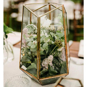 Marco de Metal de diseño moderno hecho a mano de calidad Superior, vidrio transparente, forma de tamaño personalizado, terrario con acabado dorado para decoración del hogar - Product Image 3