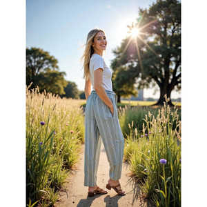 Pantalones de Pijama Evolve para Mujer, Súper Suaves, de Rayón Estampado, Cómodos, Estilo Harem, Transpirables, con Bolsillos, Corte Relajado - Product Image 1