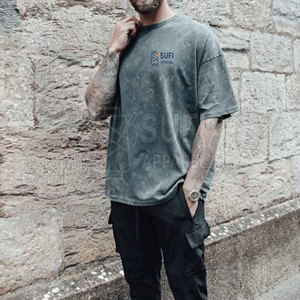 เสื้อยืดลายฟอกสี 100% ผ้าฝ้ายถัก แขนสั้น ระบายอากาศ แห้งเร็ว สไตล์สตรีทแวร์สุดฮิต - Product Image 4