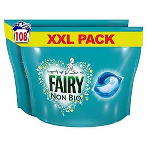 <b>Fairy</b> <b>Non</b>-<b>Bio</b> PODS, Washing Liquid Laundry Detergent Tablets / Capsules, 108 Washes (54 X 2), Huggably Soft for Sensitive Skin - Product Image 3