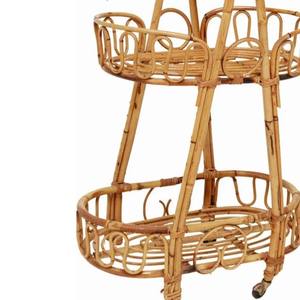 Carrito de Bar de Ratán Tejido Natural Ecológico, Carrito con Doble Cesta, Muebles Sostenibles al por Mayor para Compradores de Restaurantes, Bares y Hoteles - Product Image 5