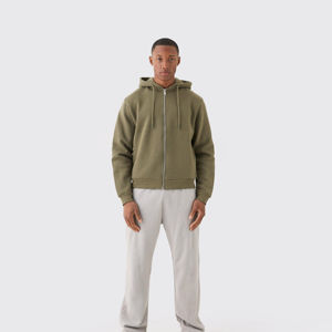 Sudaderas con cremallera y estampado completo personalizado 100% algodón de peso pesado de lana temporada de invierno con capucha térmica cremallera sólida XS al por mayor - Product Image 1