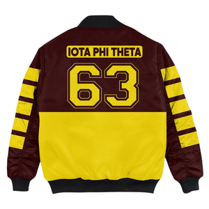 Iota Phi Theta 1963 Embroidered Satin <b>Jacket</b> Greek Fraternity Varsity Bomber Premium College Wear - Product Image 2