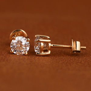 Nouvelle arrivée en gros Simple à la mode 925 en argent Sterling coupe ronde Moissanite diamant boucles d'oreilles bijoux femmes - Product Image 1
