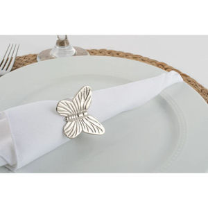 Juego de 4 servilleteros decorativos modernos, soporte para pañuelos, servilleteros florales plateados para decoración de bodas, Clip para servilletas - Product Image 6