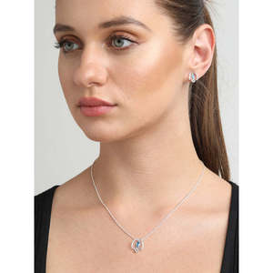 Ensemble de boucles d'oreilles et chaîne avec pendentif Stella en argent sterling 925, bijoux fins pour femmes - Product Image 5