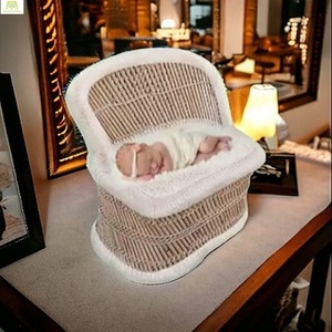 Classic Vintage Bamboo Cane Indoor Mini <b>Kids</b> Sofa Furniture Newborn <b>Kids</b> Bed Photography Props Chair <b>Play</b> Couch for Toddlers - Product Image 3