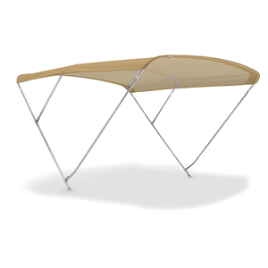 บิมินีแบบ3โค้งทำจากสเตนเลสสตีลขนาด20มม. หุ้มเรือผ้าใบโพลีเอสเตอร์สีเบจสำหรับเรือและแพ - Product Image 1