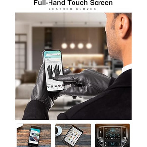 Guantes de cuero de seguridad para hombre JNM, guantes de conducción antiestáticos compatibles con pantalla táctil para clima frío, características antideslizantes - Product Image 4