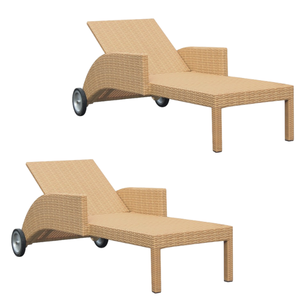 Chaise longue en rotin pour lit de repos côté piscine meubles commerciaux de luxe - Product Image 1