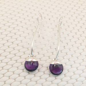 Prix de gros fait à la main Super qualité 925 boucles d'oreilles en argent Sterling Design créatif améthyste naturelle pierres précieuses mariages à la mode - Product Image 2