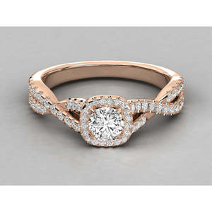 9K Gold Ladies Brilliant Ring with Round Cut Lab Grown Diamond Solitaire Style - Product Image 6