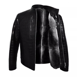Veste en cuir véritable pour homme au design élégant pour l'automne et l'hiver Style de rue en vente Vêtements d'hiver - Product Image 2