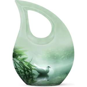 Grande urne de crémation en forme de larme avec petit coeur pour adultes et animaux de compagnie funéraire commémoratif cendres souvenir urnes de crémation en aluminium décoration - Product Image 3