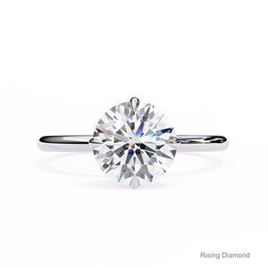 Anillo de aniversario de compromiso de diamante CVD de oro rosa de corte redondo de 1,9 quilates de quilates, regalo para ella - Product Image 4