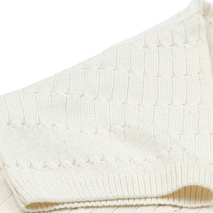 Mens Ivory <b>Cable</b> Knit Polo Shirt Premium Cotton Knitwear Short <b>Sleeve</b> Textured Classic Fit Casual Smartwear Apparel - Product Image 3