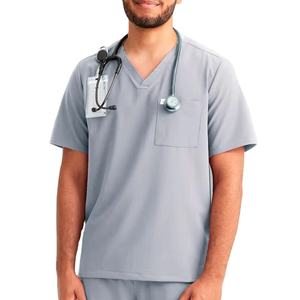 Uniforme Médico Quirúrgico Azul Rey Personalizado al por Mayor 2026, Uniforme de Enfermería Masculino con Corte Ajustado y Logotipo - Product Image 1