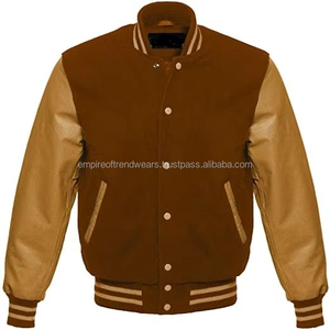 Chaqueta Universitaria de Béisbol Personalizada de Alta Calidad para Hombre, Chaqueta Bomber de Invierno con Mangas de Cuero y Lana, Resistente al Viento, con Calefacción, Servicio OEM - Product Image 4