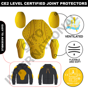 Sudadera Protectora para Motociclistas con Armadura CE, Chaqueta de Motociclismo Forrada con Aramida, Sudadera Reforzada con Kevlar para Hombre - Product Image 6