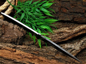 Cuchillo de Caza y Bowie de Hoja Fija de Acero Inoxidable con Mango de Madera de Palisandro, Borde Dentado, Personalizable, Venta al por Mayor OEM - Product Image 3