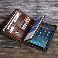 Classeur de documents en cuir véritable A4 avec porte-cartes personnalisé de qualité supérieure LP-0293
