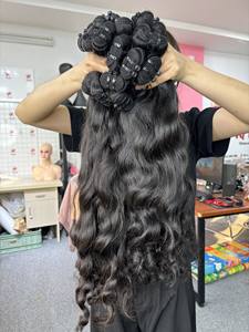 2024 Venta caliente doble dibujado extensiones de cabello virgen vietnamita Paquetes de ondas naturales crudas - Product Image 4
