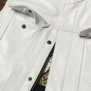 Gilet Hip Hop de Motard Blanc pour Homme en Faux Cuir, Respirant, Sans Manches, Grande Taille, Disponible en Vrac - Product Image 4