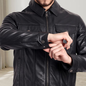 แจ็กเก็ตหนังแท้สำหรับผู้ชาย, แจ็กเก็ตหนังแท้แฟชั่นฤดูหนาวสำหรับผู้ชายดีไซน์ใหม่ - Product Image 4
