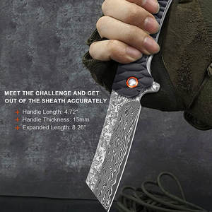 Couteau pliant de camping personnalisé pour l'extérieur couteau de poche multifonctionnel portable avec couvercle en cuir - Product Image 3