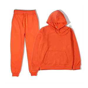 Conjunto Deportivo Unisex de Invierno, Transpirable, de Terciopelo, Cálido, Personalizable, con Capucha, Pantalones Deportivos, Color Sólido, Dos Piezas, Ropa Casual Estampada - Product Image 1