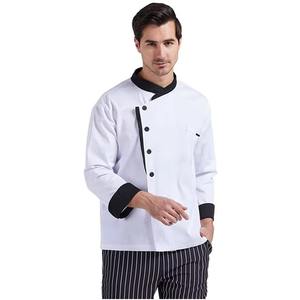 Uniforme de Chef de manga larga de alta calidad, chaquetas de Chef ejecutivo, uniforme de cocina de Chef corto, uniforme de restaurante, camisa con logotipo - Product Image 1