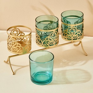 Pot en verre Bougeoir en métal Pot de bougie en verre de haute qualité Élégant Autres bougeoirs Lanternes et pour la décoration intérieure - Product Image 2