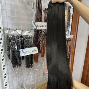 ผมตรงเงางามเกรด12A ผมต่อแบบไม่ผ่านกระบวนการผมสีดำธรรมชาติจากเวียดนามผมแท้มัดผมตรง - Product Image 1
