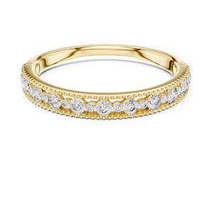 Bague en or jaune 14 carats avec diamant rond cultivé en laboratoire pour femmes |   Vêtements de tous les jours |   Nouveau diamant cultivé - Product Image 1