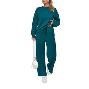 Conjunto Deportivo de Dos Piezas para Mujer, Sudadera y Pantalones Jogger, Estilo Casual de Verano, Hombros Caídos, Ropa Deportiva al por Mayor - Product Image 4