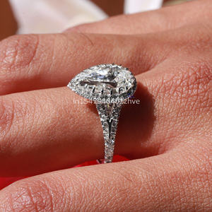 Élégante bague de mariage en or blanc 14 carats avec une superbe clarté VVS Moissanite Diamonds Direct Factory Wholesale Jewelry - Product Image 5
