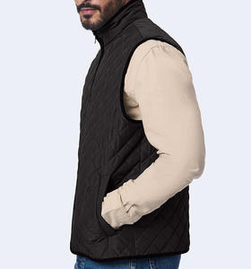 Gilet matelassé à capuche unisexe avec logo personnalisé, fermeture éclair intégrale, veste en polyester, séchage rapide, imperméable, réversible, confort et chaleur - Product Image 4