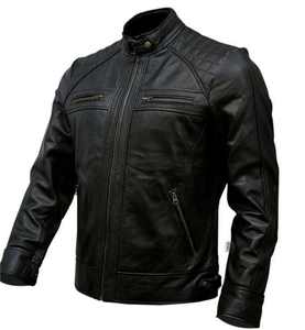 Chaqueta de Cuero de Piel de Oveja Genuina para Hombre, Primavera, Invierno, Otoño, Cortavientos, con Cremallera, Manga Larga, para Motocicleta - Product Image 6