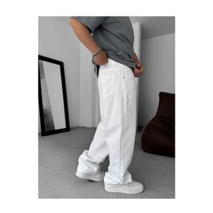 Jean large tissé délavé pour homme Hip Hop Pantalon baggy 100% coton - Product Image 2