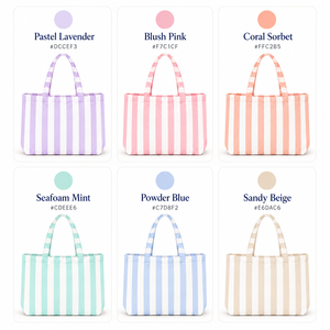 Bolsa de Lona Personalizada con Rayas, Ligera, Gran Capacidad, Bolso de Mano y Hombro Portátil para Mujer - Product Image 6
