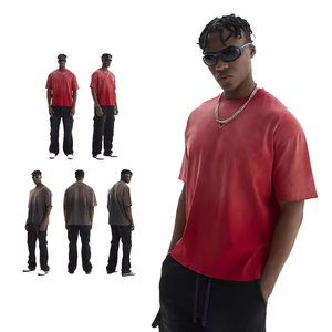 เสื้อยืดลำลองโอเวอร์ไซส์สำหรับผู้ชายเสื้อยืดผ้าคอตตอนสไตล์วินเทจผ้า100% ซีดจางออกแบบได้ตามต้องการ - Product Image 1