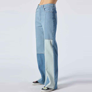 กางเกงยีนส์ทรงสลิมฟิตสำหรับผู้หญิงกางเกงผ้าเดนิมเข้ารูปแบบบล็อกสีอ่อนแบบลำลองสำหรับ2024 - Product Image 1