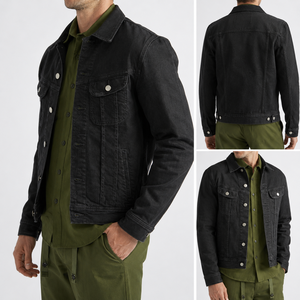 High-quality men's denim jacket with custom logo, private label, premium stitching, and wholesale pricing. Ideal for fashion - Product Image 2