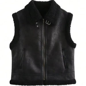 Wholesale 100% Premium Fur Real Leather Vest Zipper Winter Fashion Vests For <b>Women</b> New Quick Dry Sheepskin <b>Waistcoat</b> - Product Image 1
